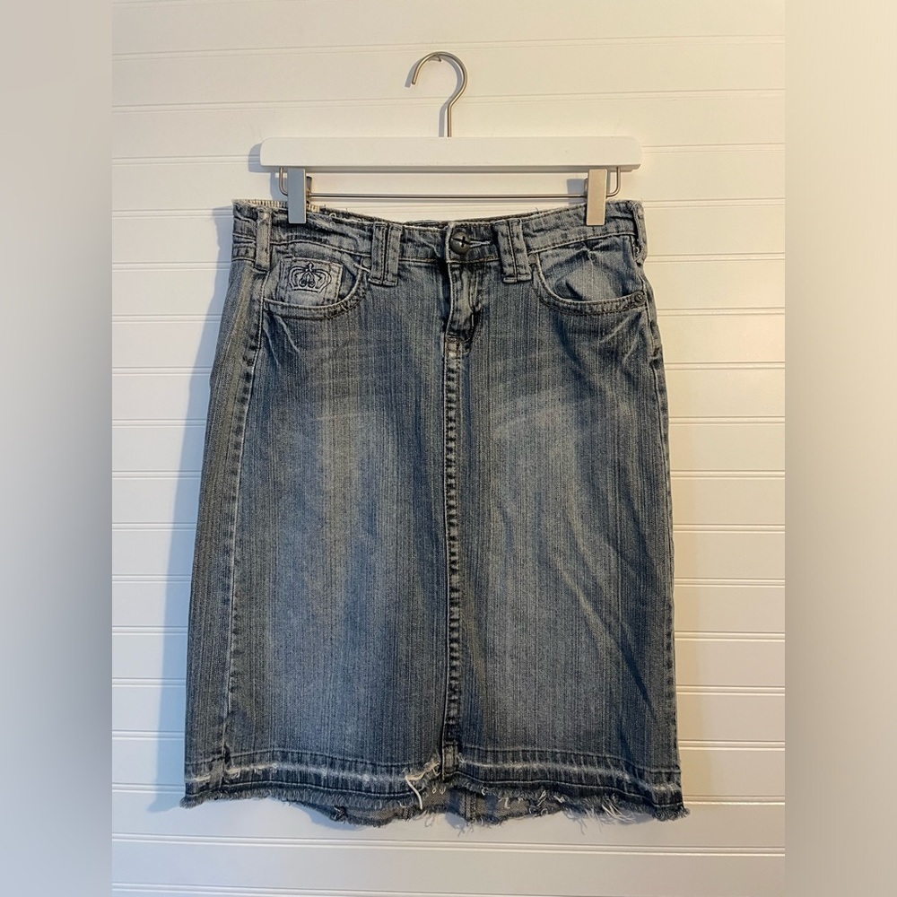 Y2K Vintage Industrial Cotton Denim Skirt